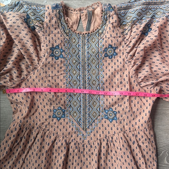 By Anthropologie Embroidered Tunic Mini Dress Medium - Picture 9 of 11